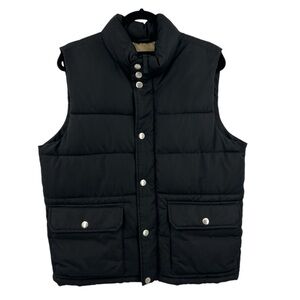 Old Navy Men’s Black Snap Zip Thick Puffer Vest SZ M